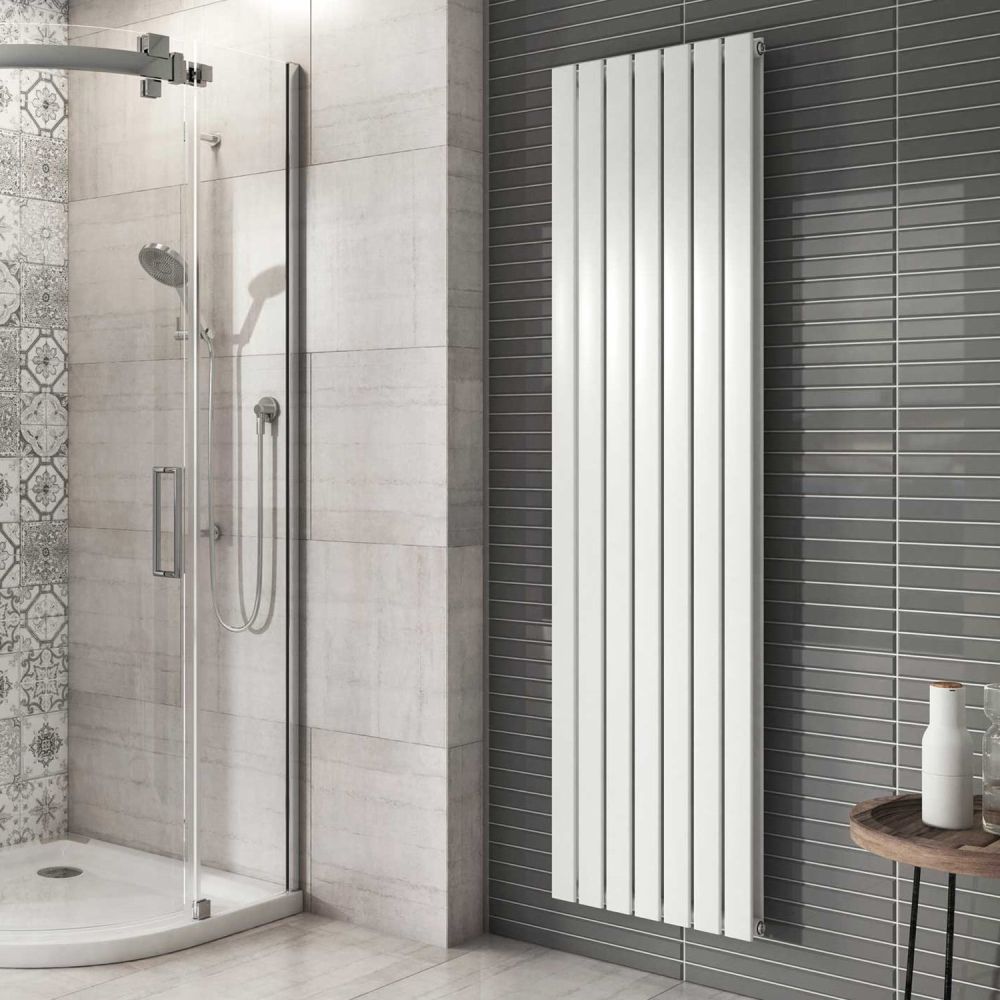 Perth White Double Vertical Flat Panel Radiator 1800x475mm