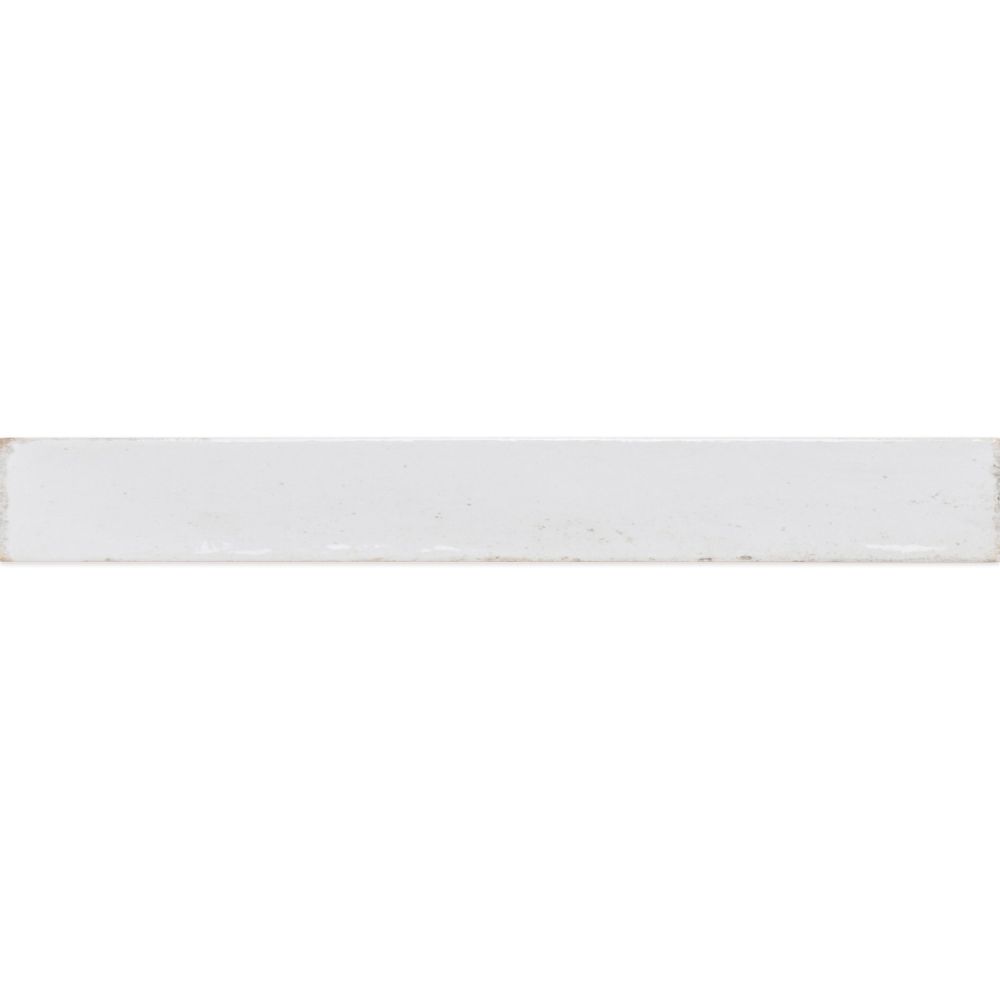 Capri White Gloss Ceramic Brick Tile - 400x50mm