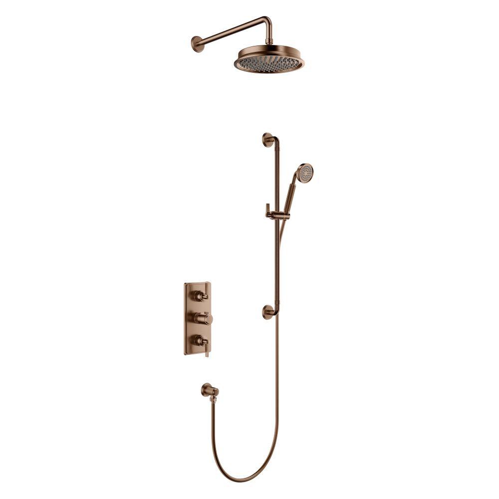 Downton Bright Copper Concealed Valve Shower Pack