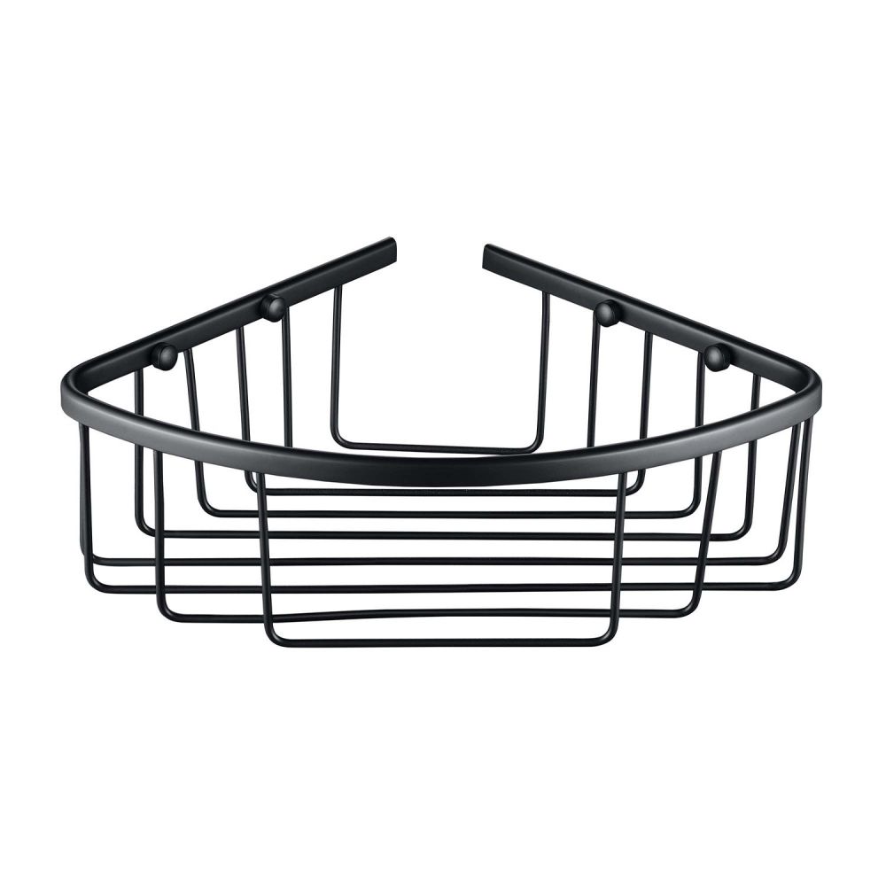 Black Single Corner Shower Basket