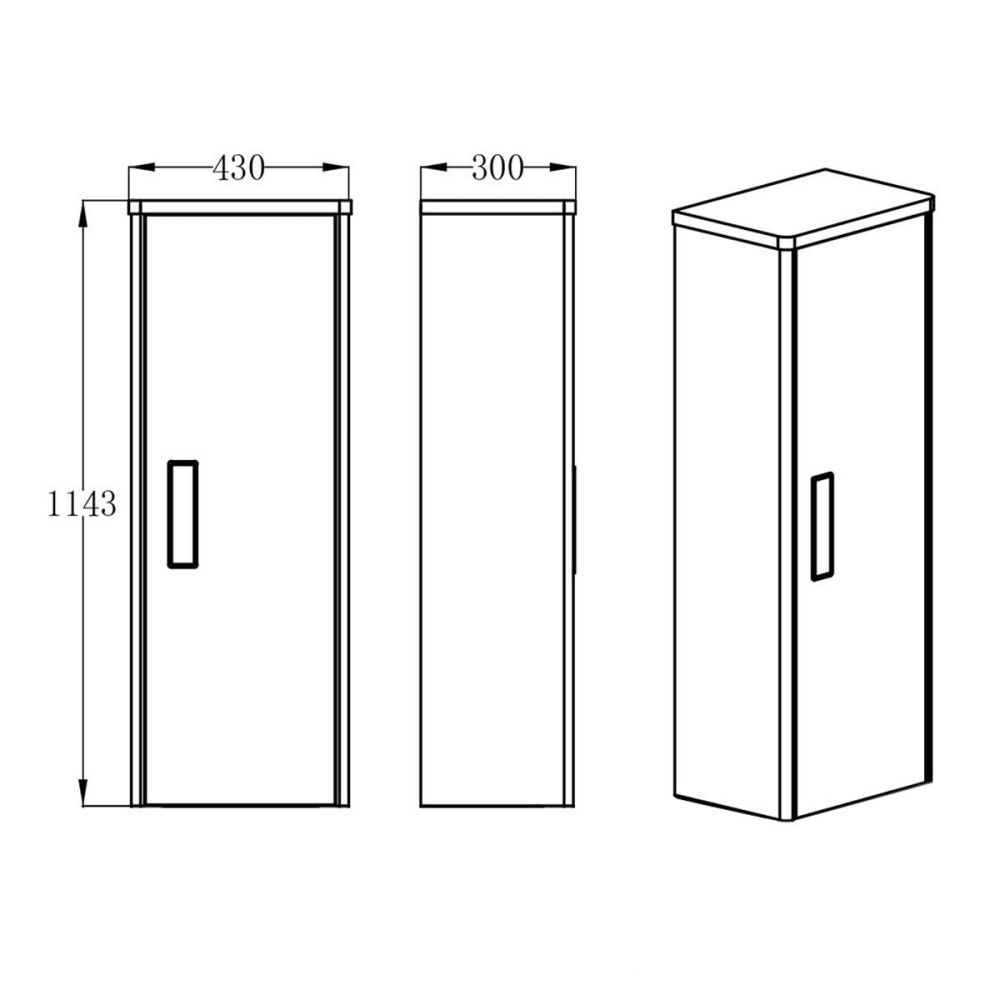 Griffin Petrol Blue Wall Mounted Tall Storage Cabinet