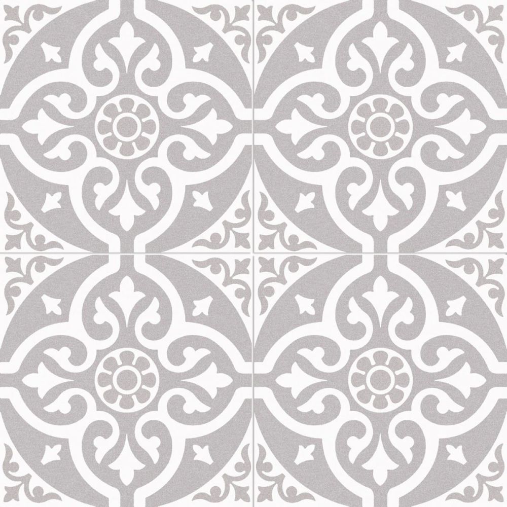 Chard Grey Ornate Ceramic Tile 450x450mm