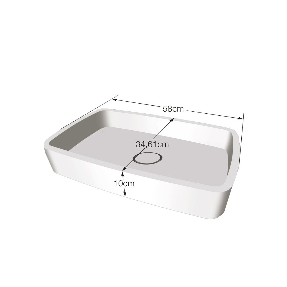 Marzio Nero Honed Marble Rectangle Basin 346x580mm