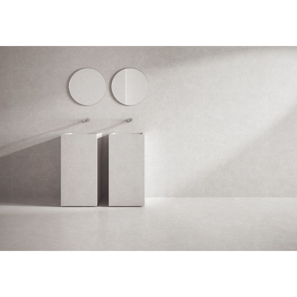 Rhythm Matt White Porcelain Tile 600x600mm