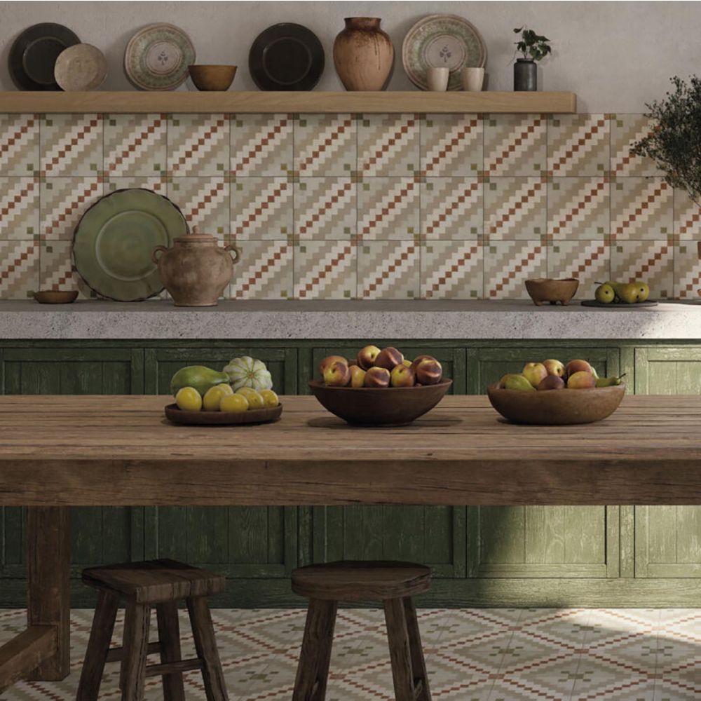 Machu Ruzafa Matt Porcelain Patterned Tile 223x223mm