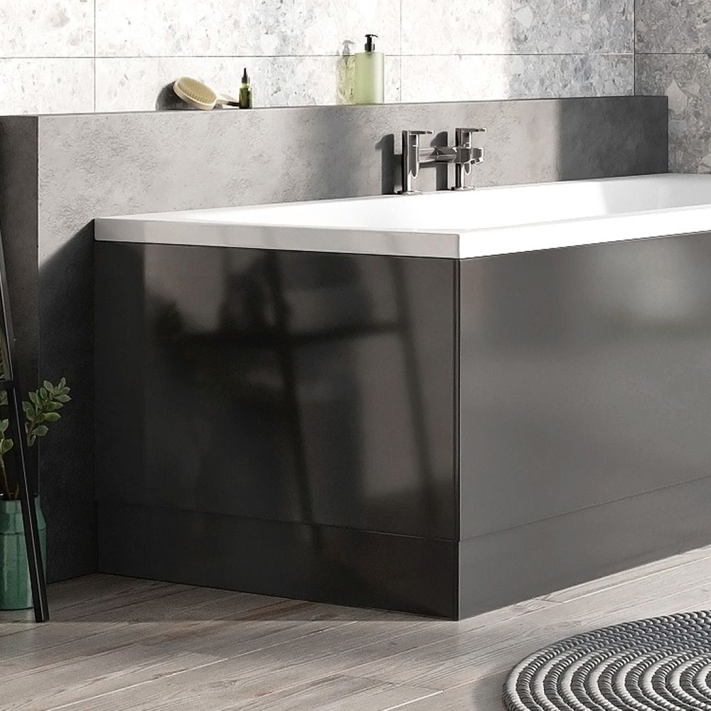 Titanium Grey Gloss End Bath Panel 800mm