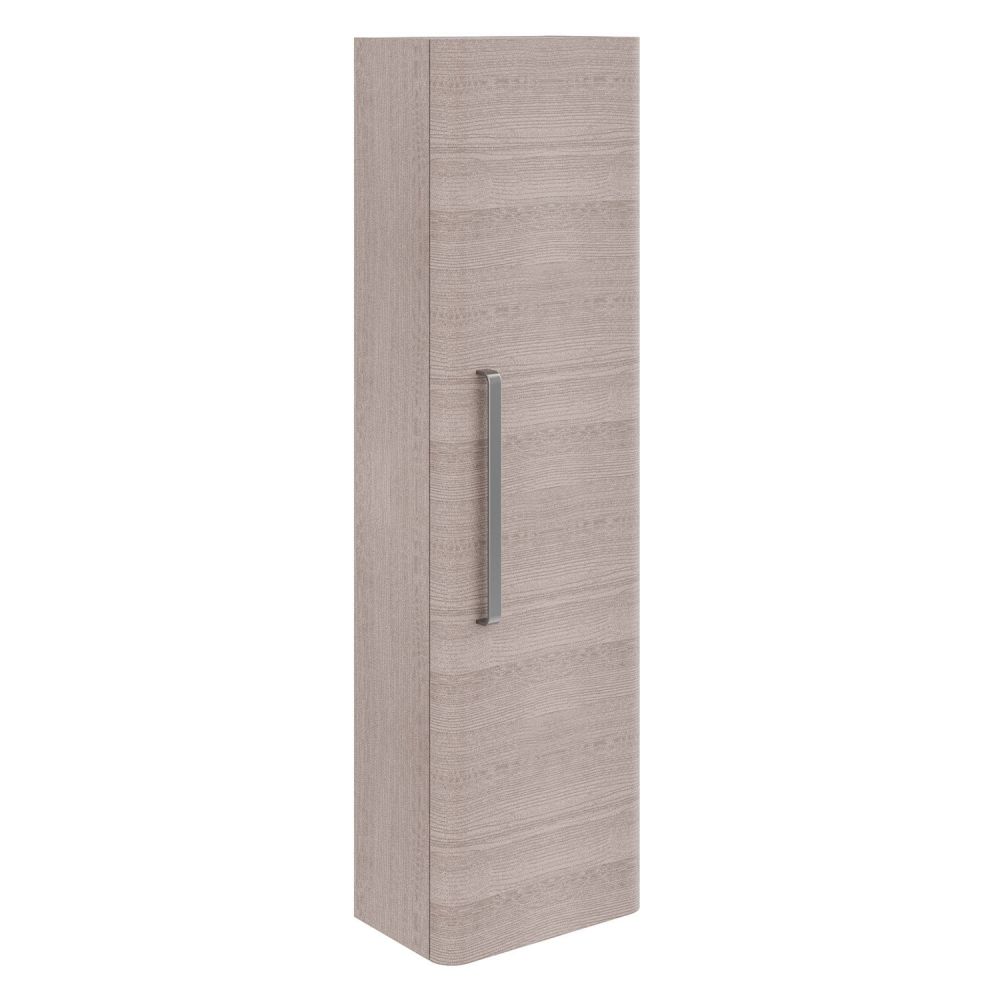 Esk Stone Grey Wall Mounted Tall Storage Cabinet with Nickel Handle