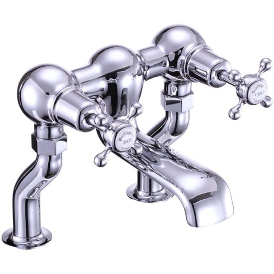 Burlington Claremont Chrome Deck Mounted Bath Filler Tap