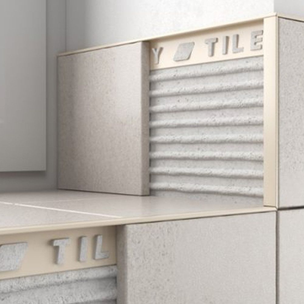 Tileasy Square Plastic 10mm Jasmine Tile Trim