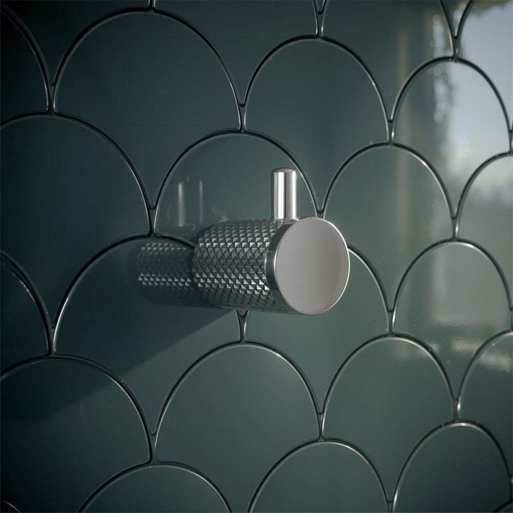 Moray Chrome Knurled Robe Hook