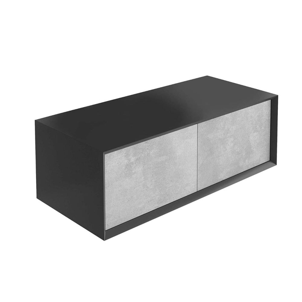 Devlin Black & Concrete Wall Hung Vanity Unit 1200mm