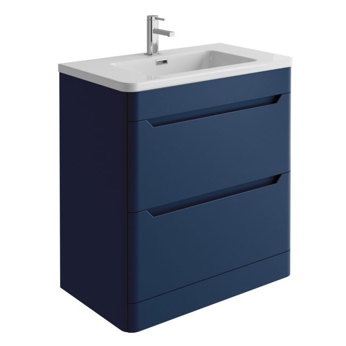 Floor Standing 800mm Vanity Unit in Royal Blue