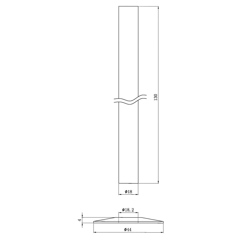 Antique Brass Pipe Sleeve Kit 130mm Dimension Drawing