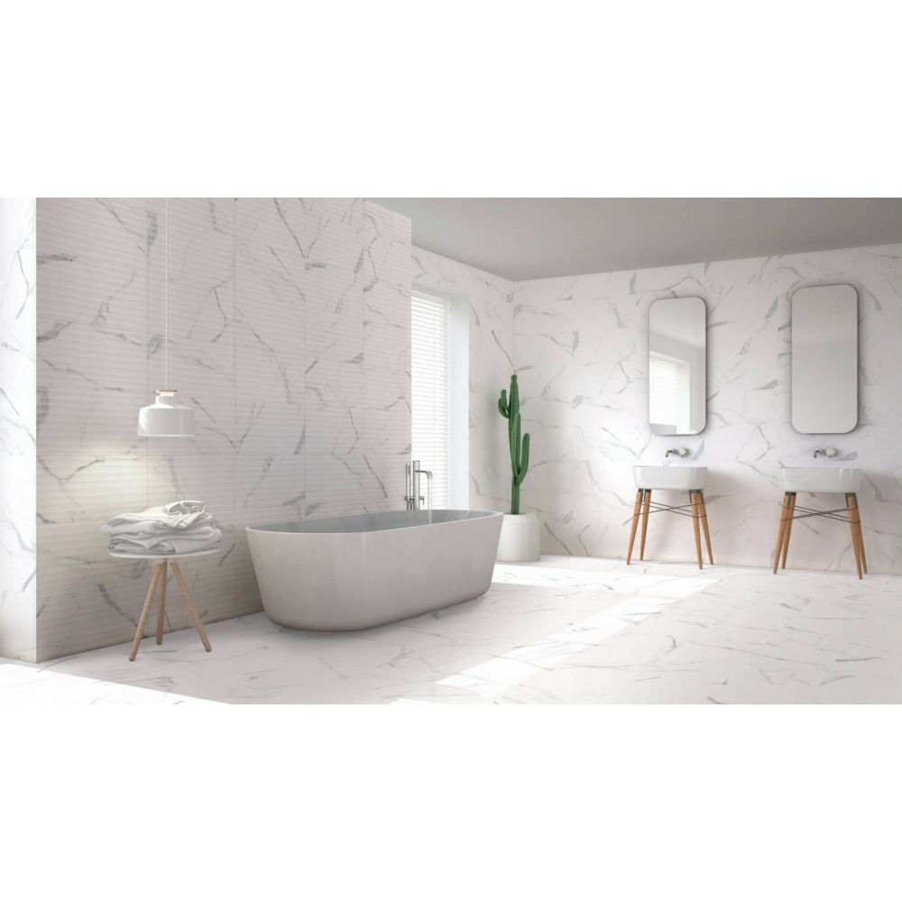 Marble Blanco Line Semi-Lappato Ceramic Tile 200x500mm
