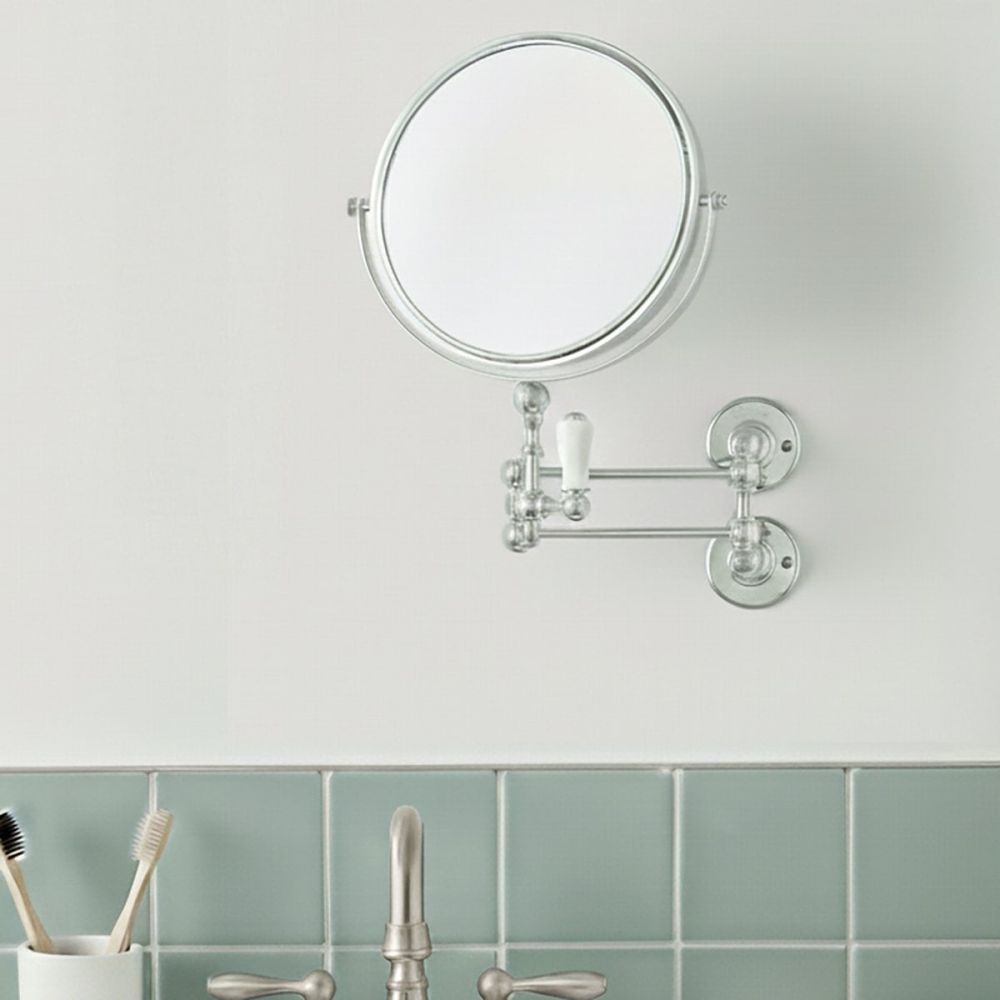 Burlington Chrome Traditional Cosmetic Shaving Extendable Wall Mirror