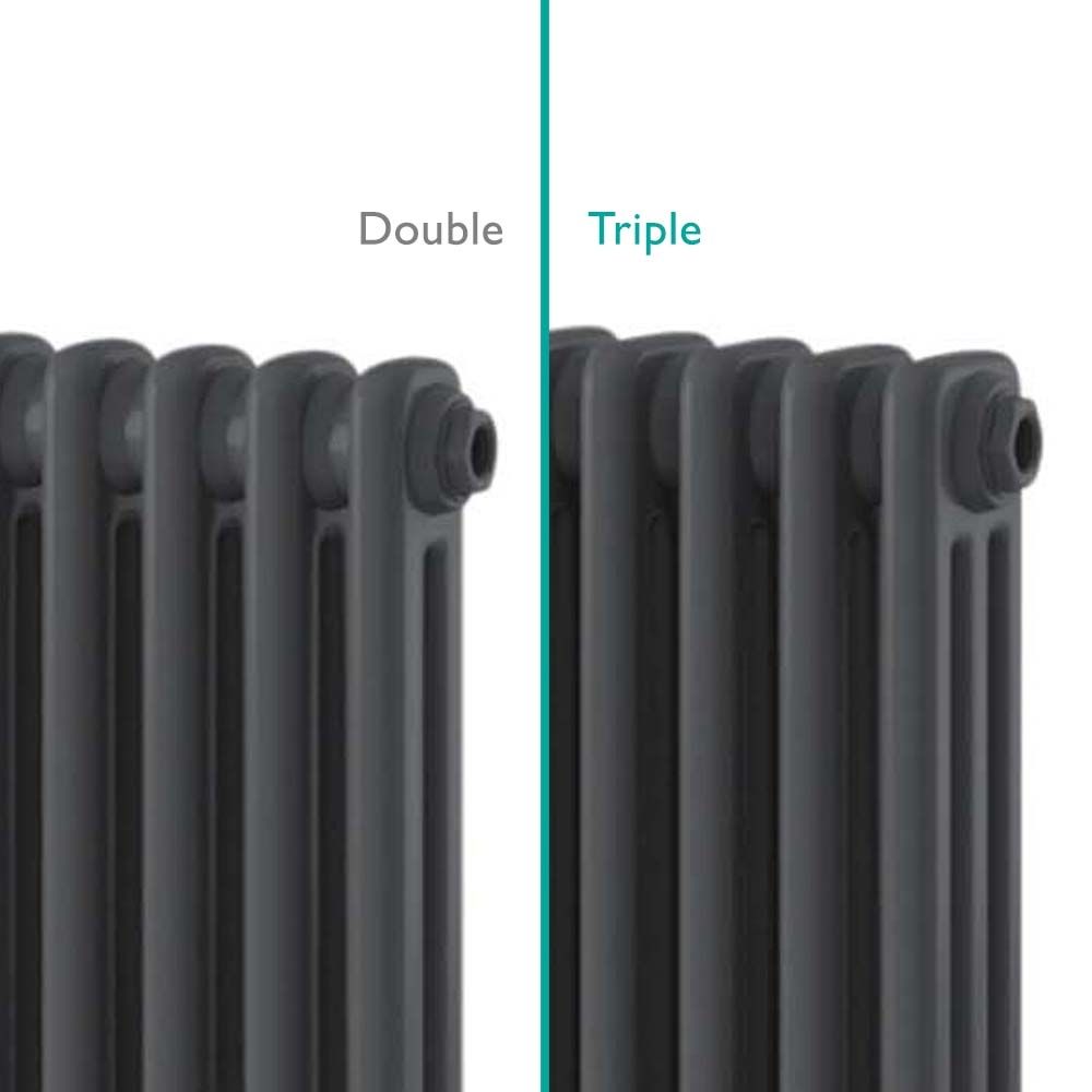 Upton Grey Triple Horizontal Column Radiator 600x785mm