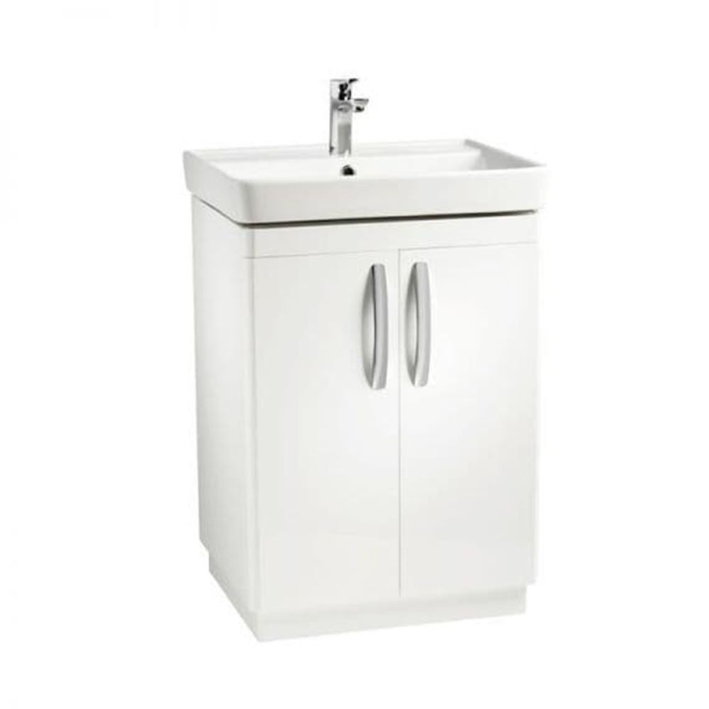 Tavistock Compass Gloss White Floor Standing Vanity Unit with Ceramic Basin 600mm
