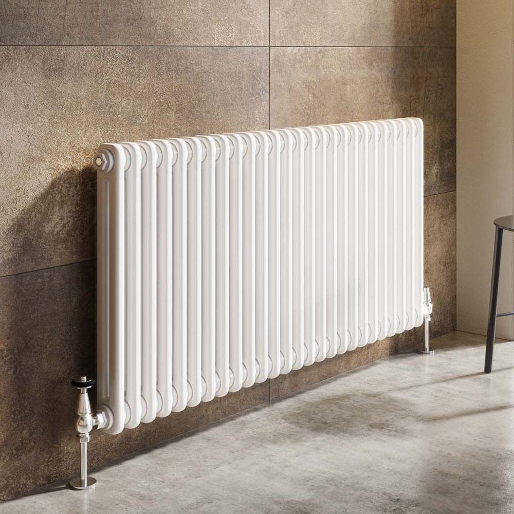 Upton White Double Horizontal Column Radiator 600x1190mm