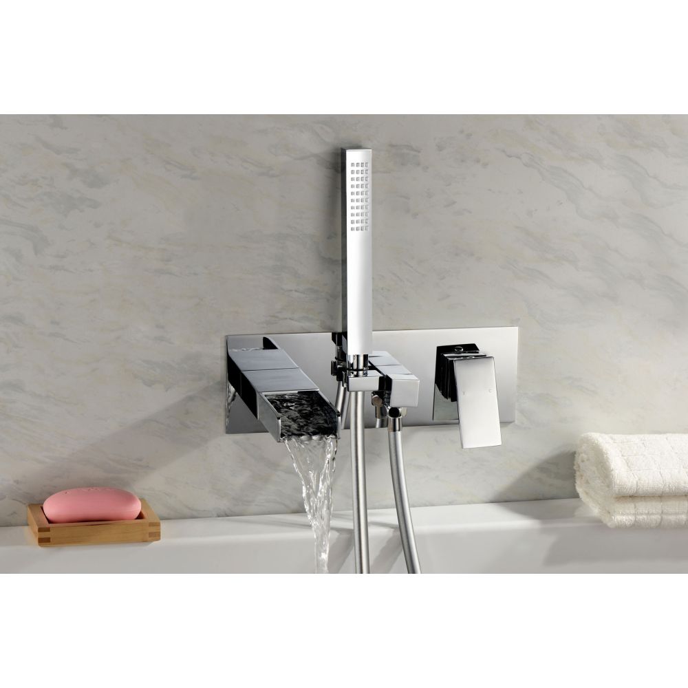 Cairo Chrome Wall Mounted Bath Shower Mixer Tap - lifestyle image 2