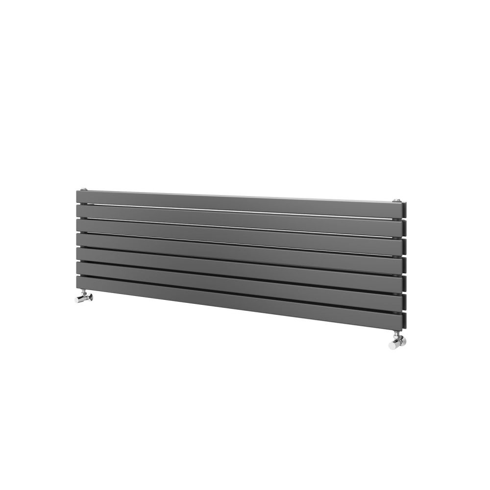 Perth Grey Double Horizontal Flat Panel Radiator 610x1600mm