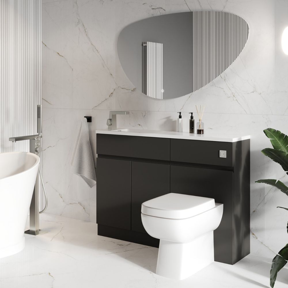 Hudson Charcoal Combination Vanity Basin & WC Unit 1200mm