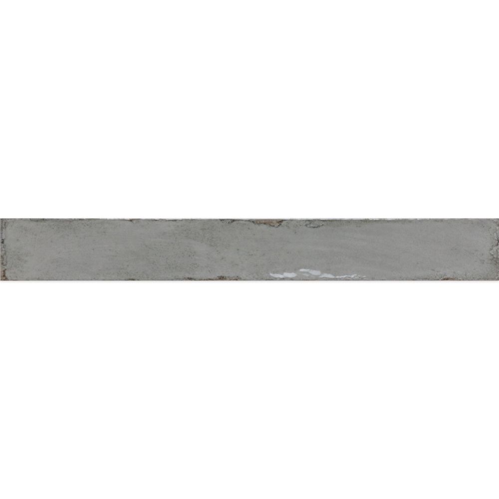 Capri Grey Gloss Ceramic Brick Tile - 400x50mm