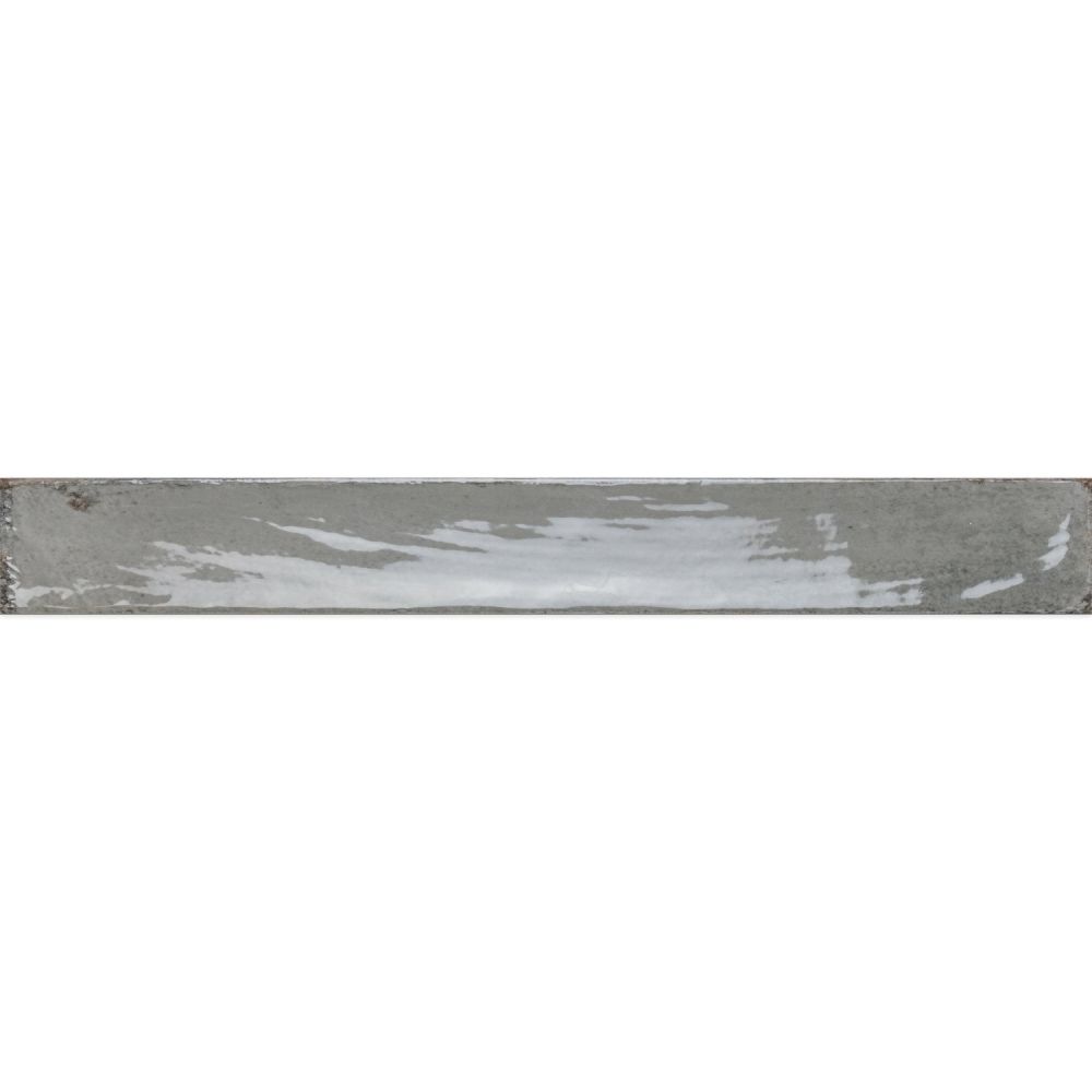 Capri Grey Gloss Ceramic Brick Tile - 400x50mm