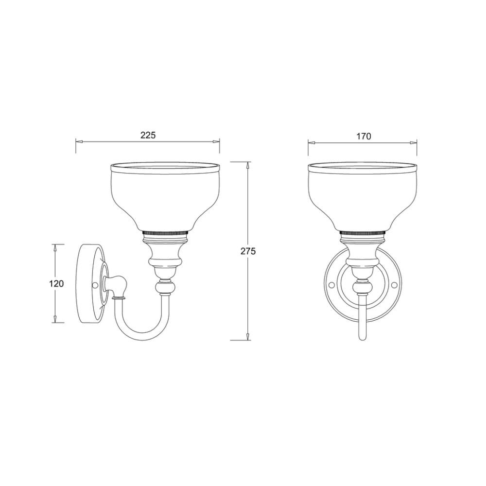 Burlington Ornate Light with Chrome Base & Cup Frosted Glass Shade