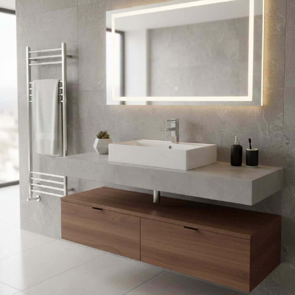 Aero White Rectangular Countertop Basin