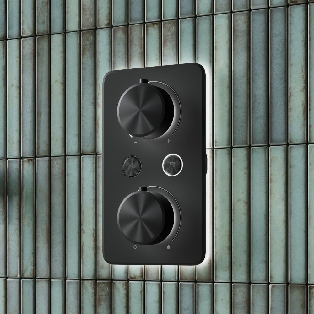 Aqualisa S1 Matt Black Smart Digital Shower Dual Outlet (Slide Rail Kit with Fixed Ceiling Head) HP/Combi
