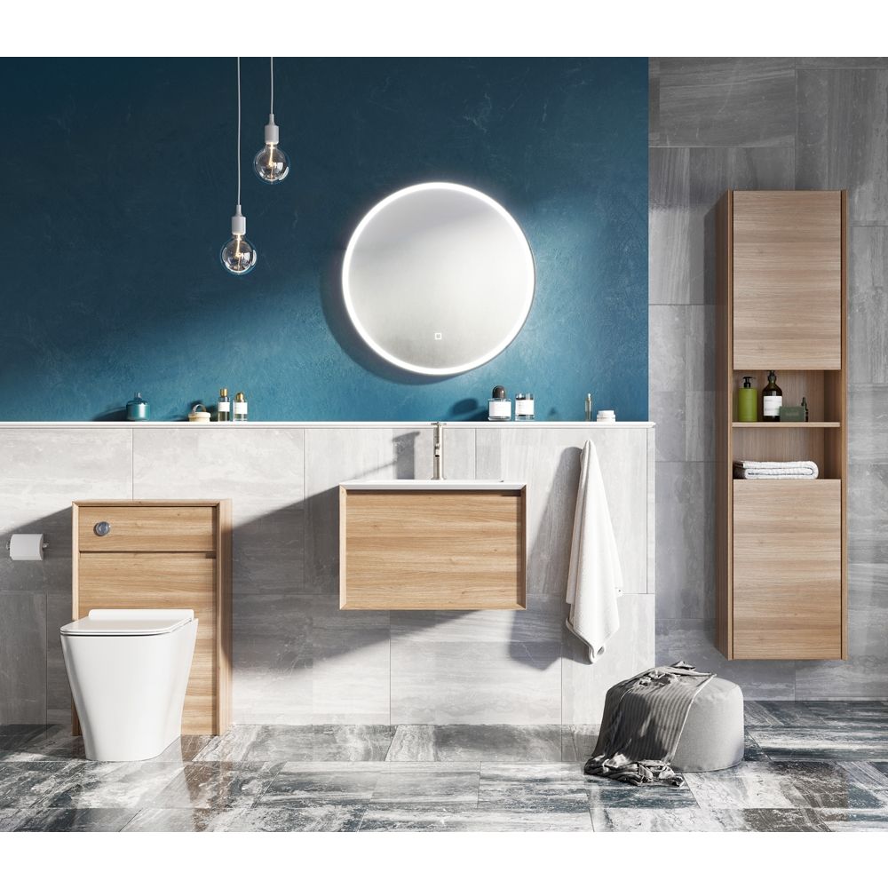 Snowdon Natural Oak Wall Mounted Tall Storage Cabinet