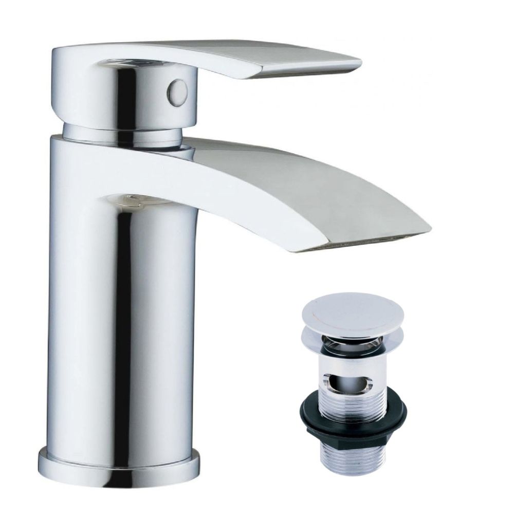 Tear Chrome Basin Mixer Tap & Waste