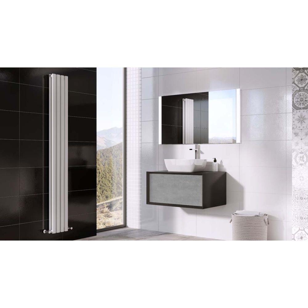 Devlin Black & Concrete Wall Hung Vanity Unit 800mm
