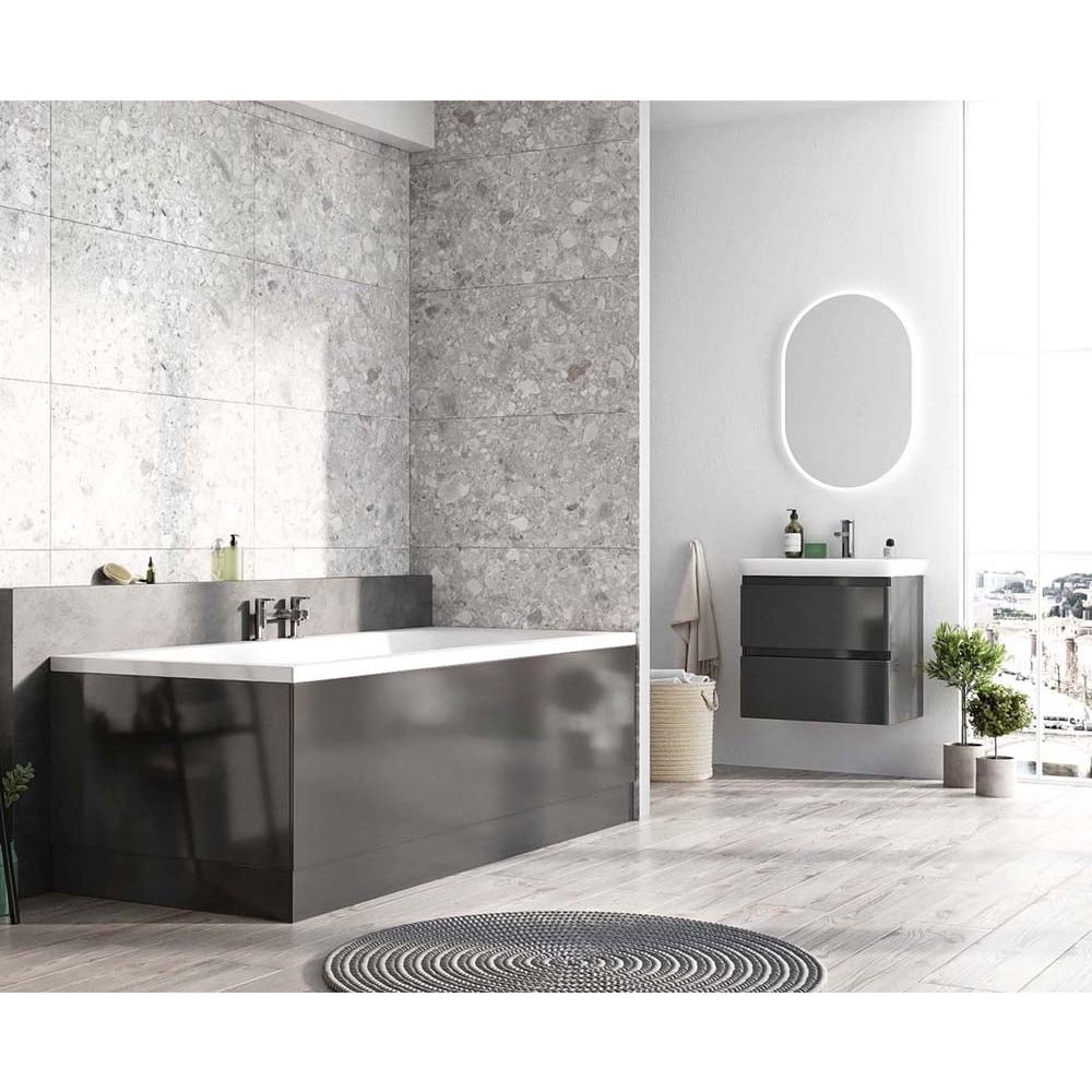 Titanium Grey Gloss End Bath Panel 800mm