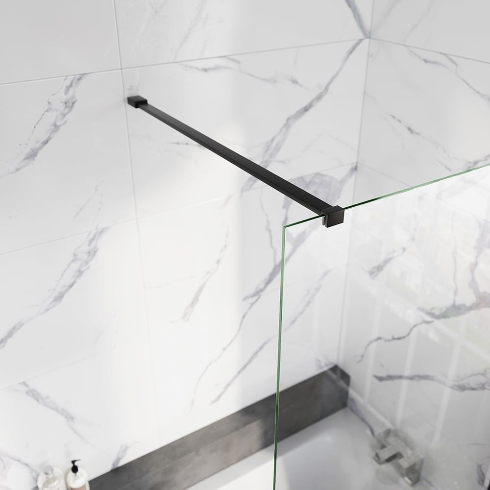 Statton Black Frameless Bath Screen