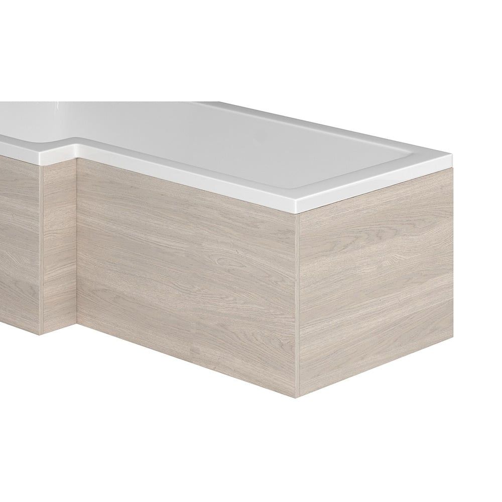 Light Elm L-Shape End Bath Panel 700mm