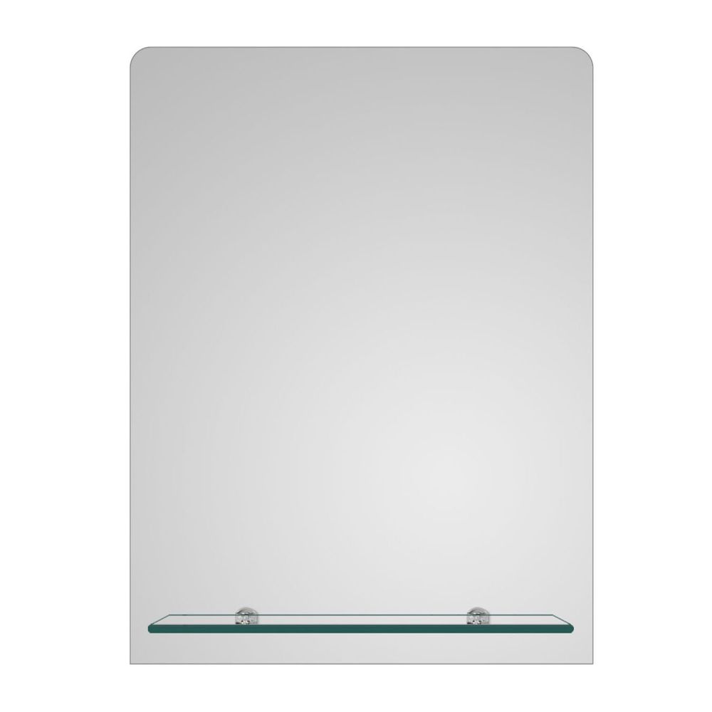 Avni Rectangular Bathroom Mirror and Glass Shelf