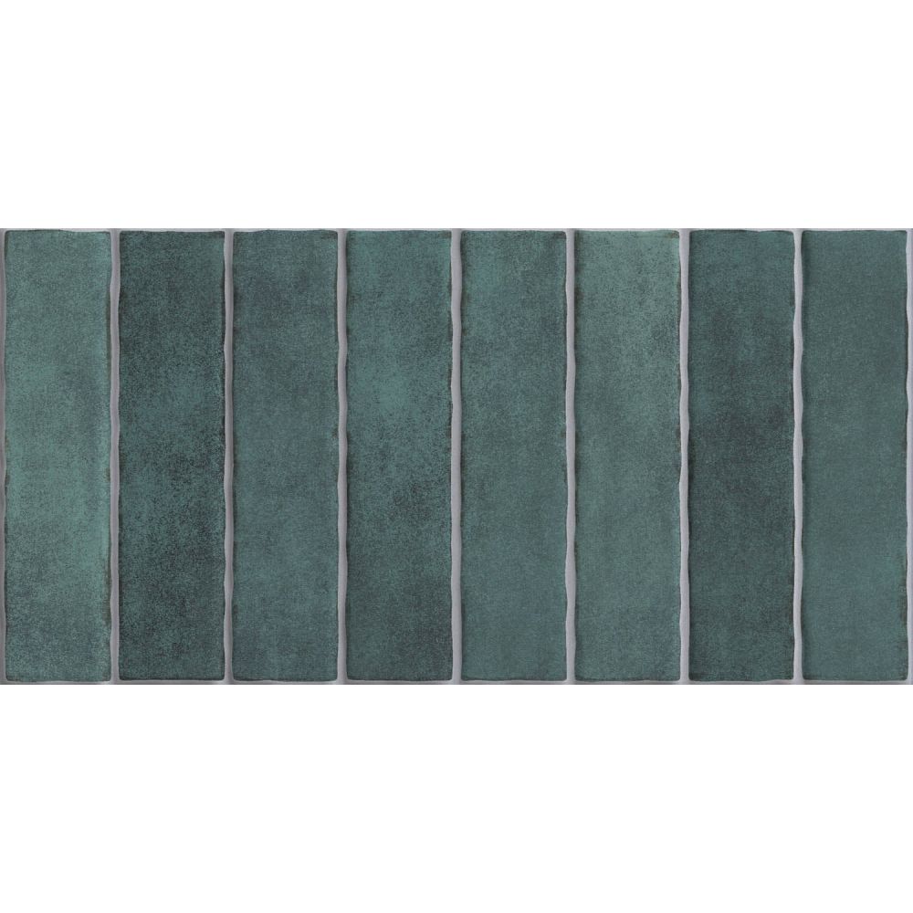 Santorini Green Stripe Gloss Ceramic Tile 600x300mm