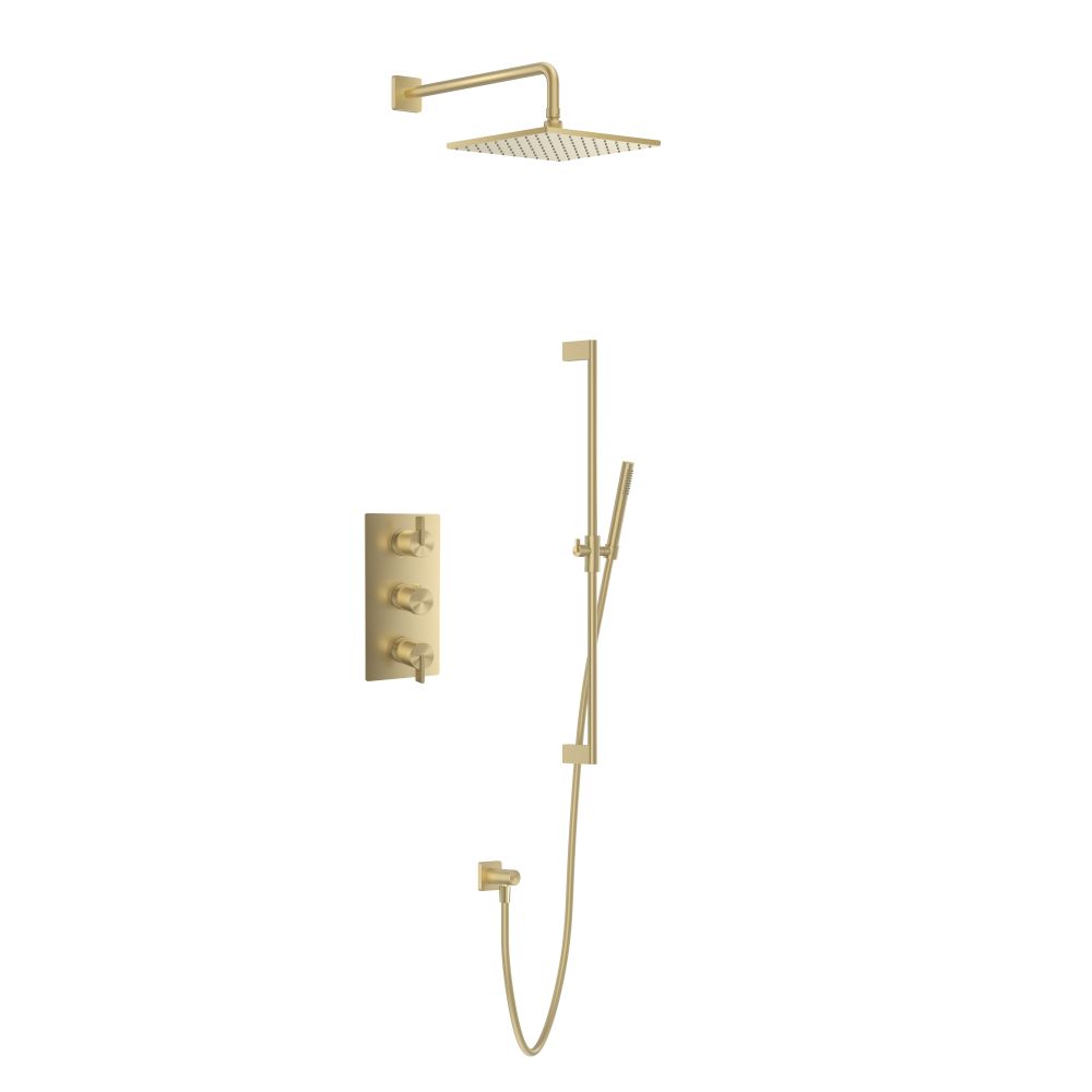 Thane Brushed Gold Thermostatic Concealed Shower Pack