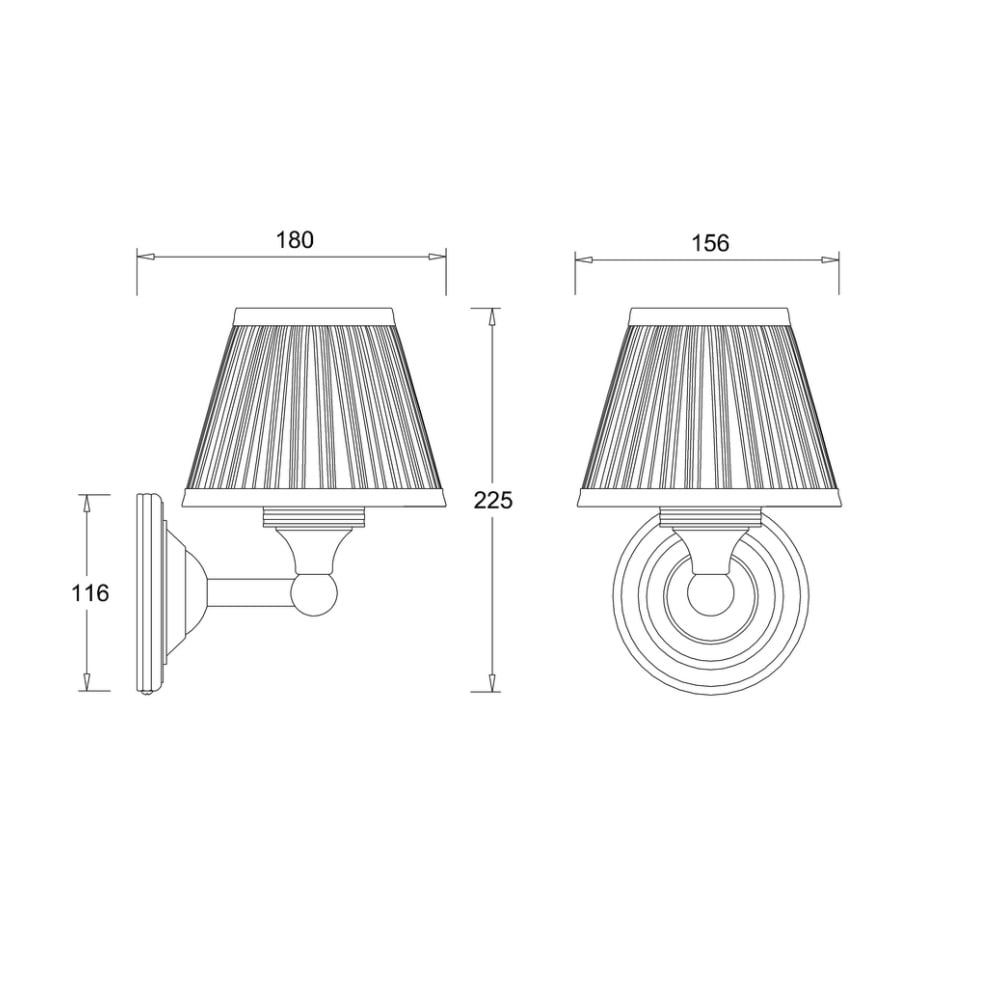 Burlington Round Light with Chrome Base & Chiffon Sliver Shade