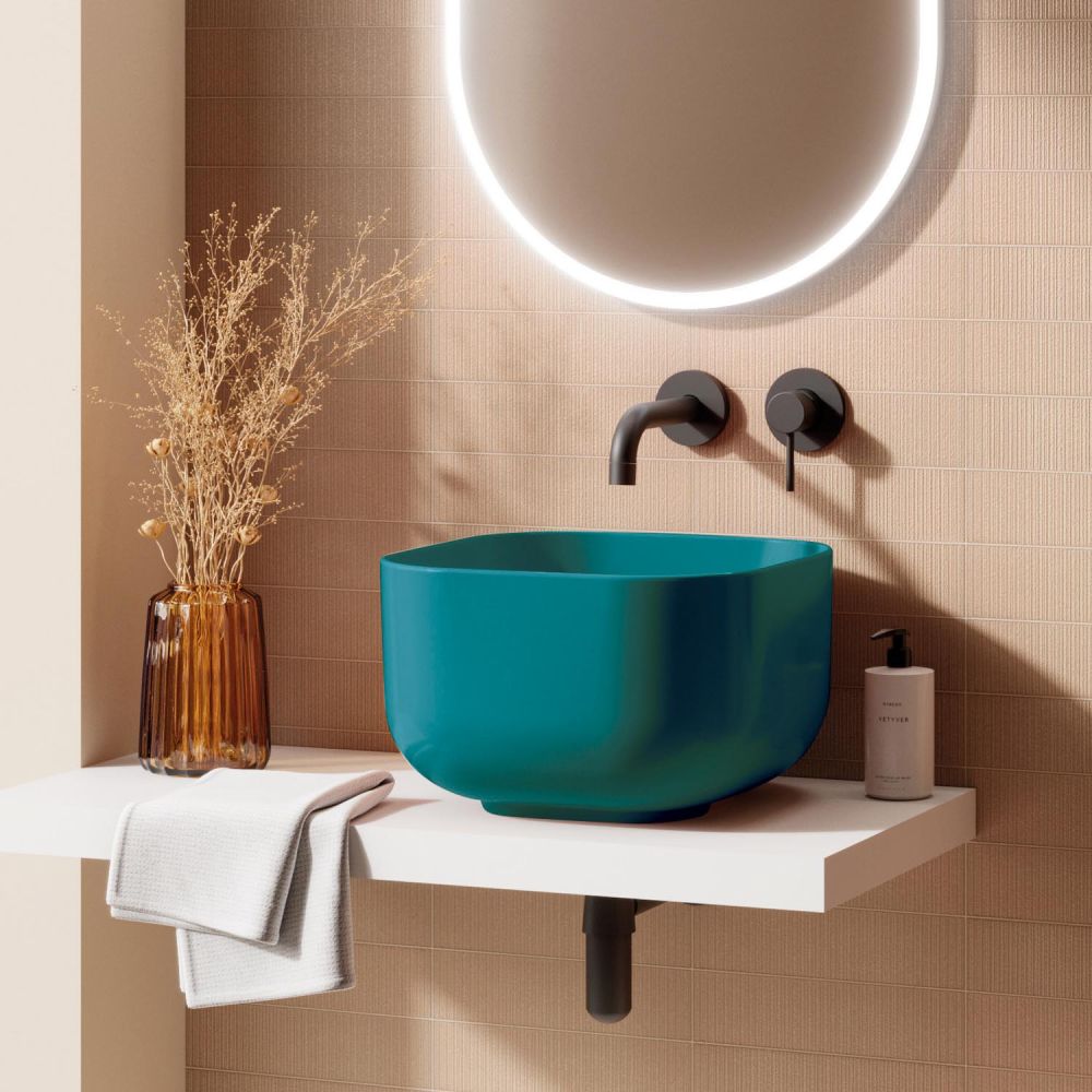 Verity Menta Gloss Square Countertop Basin