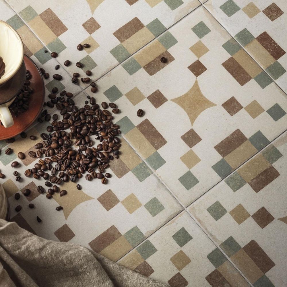 Machu Campanara Matt Porcelain Patterned Tile 223x223mm