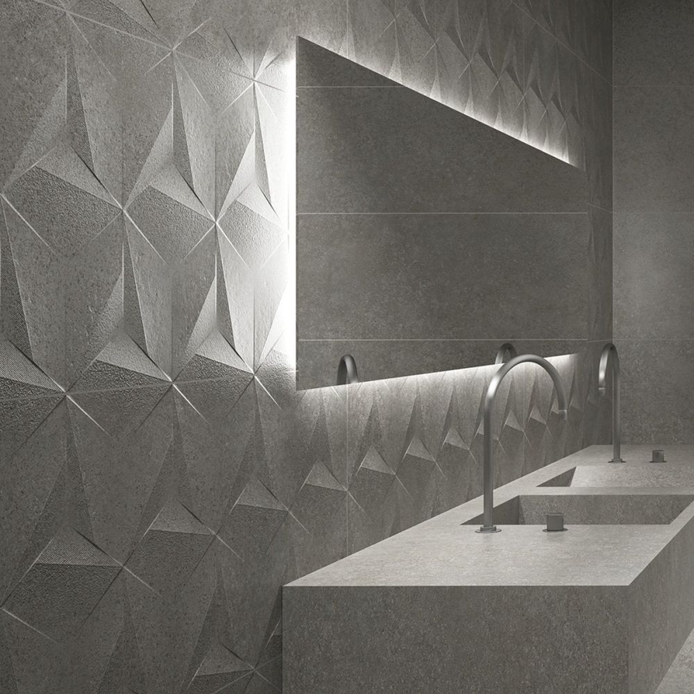 Ceppri Grey Decor Matt Ceramic Tile 400x1200mm