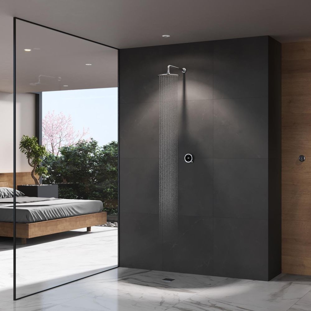 Aqualisa Quartz Touch Concealed Smart Shower with Fixed Wall Head - Hp/Combi