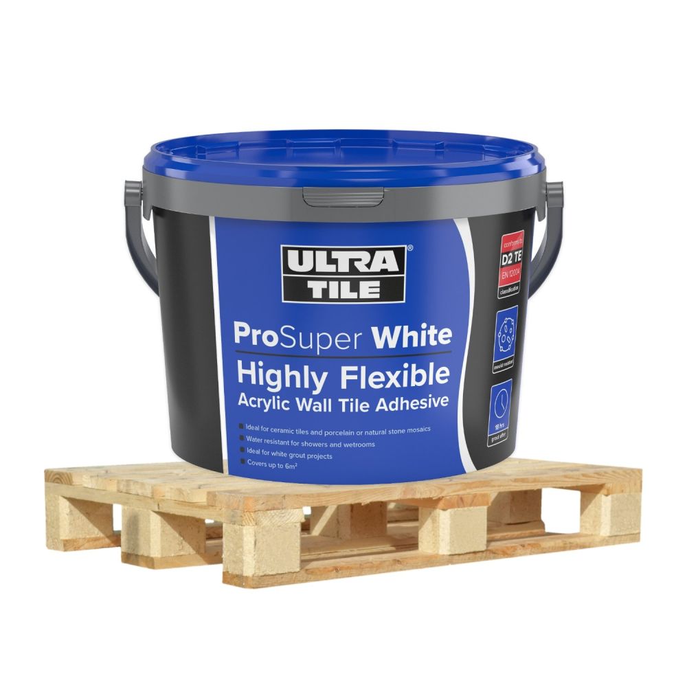 ProSuper White Ready Mix Wall Adhesive - 15kg (Half Pallet Deal - 28 Tubs)