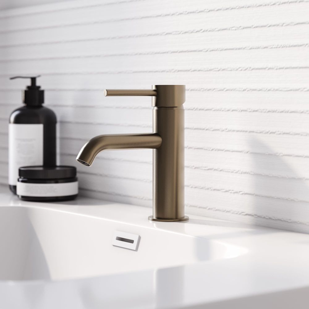 Elora Brushed Bronze Basin Mixer Tap