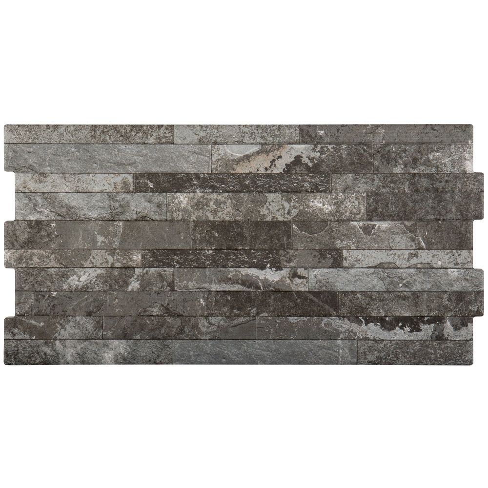 Dark Brick Split Faced Porcelain Tile