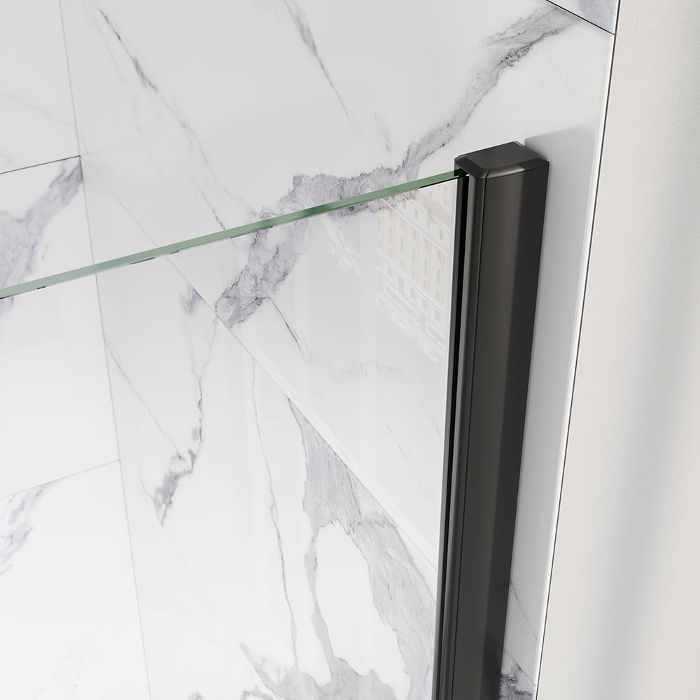 Statton Black Frameless Bath Screen
