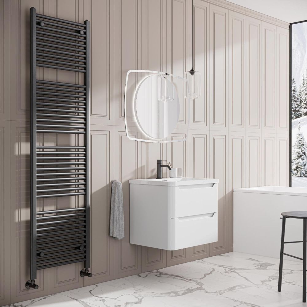 Neptune Gunmetal Heated Towel Rail - 1800x500mm Roomset
