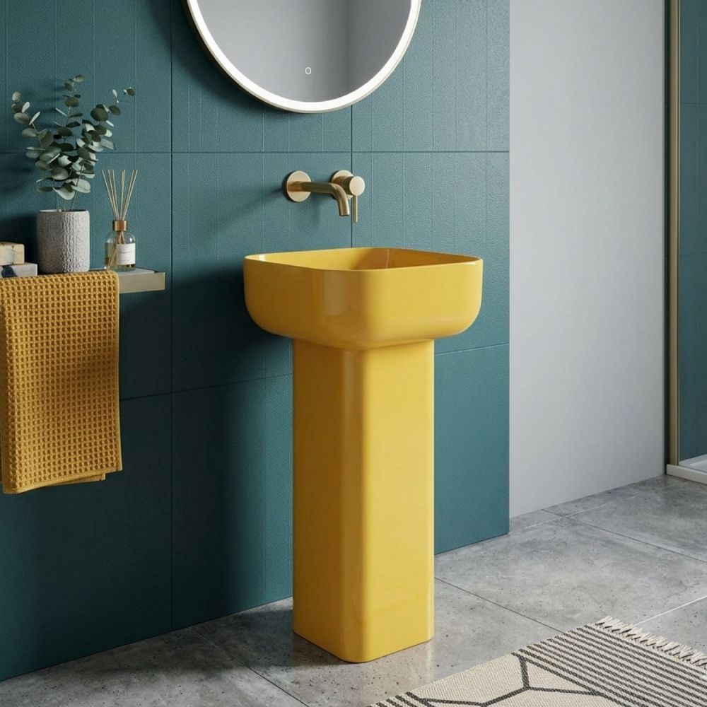 Verity Narciso Gloss Square Full Pedestal Basin